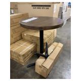 30" Round x 42" Dark Oak Patio Table x 2
