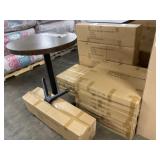 30" Round x 42" Dark Oak Patio Table x 2