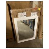 22" x 30" White Farmhouse Barn Door Mirror x2