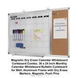 Magnetic Dry-Erase Calendar Whiteboard/Corkboard