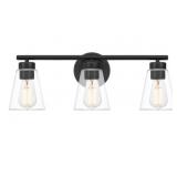 Ashley 3-Bulb Vanity Light in Matte Black x 2