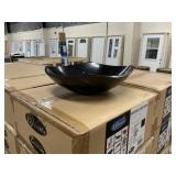 19.3" x 19.3"  Black Natural Stone Vessel Sinks x2