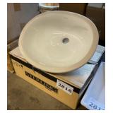 18" x 14" Oval White Undermount Sink x2
