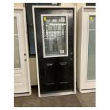 36" x 80" LH Steel MV Deco Glass Exterior Door