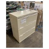 36" x 39" Tan 3 Drawer Cabinet