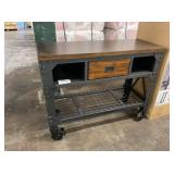 Industrial Metal And Wood Workbench
