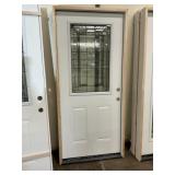 36" x 80" LH Steel 1/2 View Door W/ Deco Glass