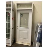 36" x 80" RH Steel 1/2 Lite Ext. Door W/ Transom
