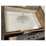 37" x 22" White Composite Single Bowl Vanity Top