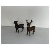 Qty 2 Cast Iron Deer Banks 1/Buck, 1/Doe