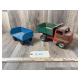 Qty 2 Tonka Dumpbed Truck and Luggage Wagon
