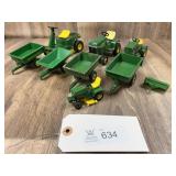 Qty. 9, John Deere Toy Lawn Care Equipment, Metal-