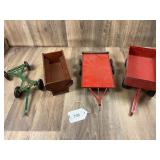 Qty. 3, Grain Wagons and Utility Trailer, Ertl, 1/