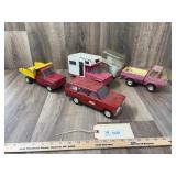 Qty 4 Tonkas; Truck Camper, Dump Truck, Station Wa