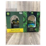Qty 2; John Deere Musical Snow Globes
