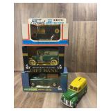Qty 4 Truck Banks; John Deere, American Telephone,