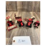 Qty. 7, Case Tractors/Impliments/Combine, Metal-Pl