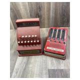 Vintage Toy Metal Cash Register and Adding Machine