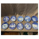 Group Of Blue And White Decorative Plates