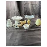 Lot Of Small Milk Glass And Custard Pieces