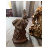 Glassware and Bronze Tone Figures