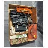 Mixed Leather And Fabric Clutches And Wallets