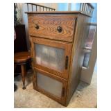 Oak Two-Door Cabinet With Drawer and Media Collect