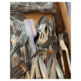 Mixed Stainless Flatware Lot With Carving Fork