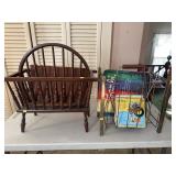 Wood and Metal Magazine Racks and Records