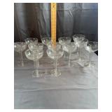 Set Of Twelve Clear Champagne Coupes