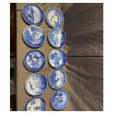 Group Of Blue And White Decorative Plates