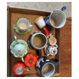 Blue and White and Floral Porcelain Cups