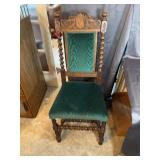 Carved Oak Side Chair With Twisted Columns