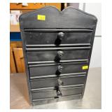 Small Black Five-Drawer Metal Cabinet