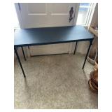 Black Folding Rectangular Table, Plastic Top
