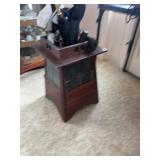 Arts And Crafts Pedestal Side Table With Drawer Pa