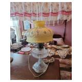 Yellow Hand-Painted Aladdin-Style Oil Lamp
