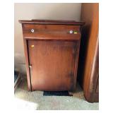 Antique Walnut Single Door Music Cabinet