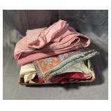 Boxed Assortment Of Linens And Textiles