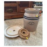 Vintage 2-Gallon Stoneware Butter Churn
