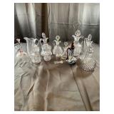 Lot Of Clear Glass Cruets And Decanters