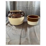 Two Tone Crock and Bean Pot