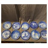 Group Of Blue And White Decorative Plates