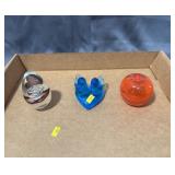 Three Small Decorative Glass Paperweights