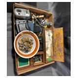 Small Sewing Notions In Wooden Box