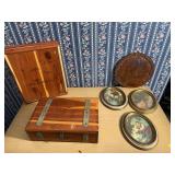 Cedar Boxes and Framed Oval Prints