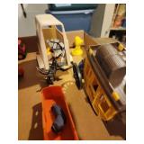 Yellow Plastic Stagecoach Toy Vehicle and Mixed To