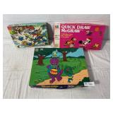 2 Vintage Puzzles, 1 Board Game