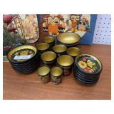 Asian Serving Set, Fondue Pot, Serving Tray