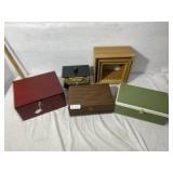 4 Wood Boxes, 3 pc Shadow Boxes